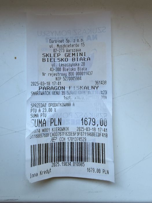 Garmin Venu 3s, gwarancja
