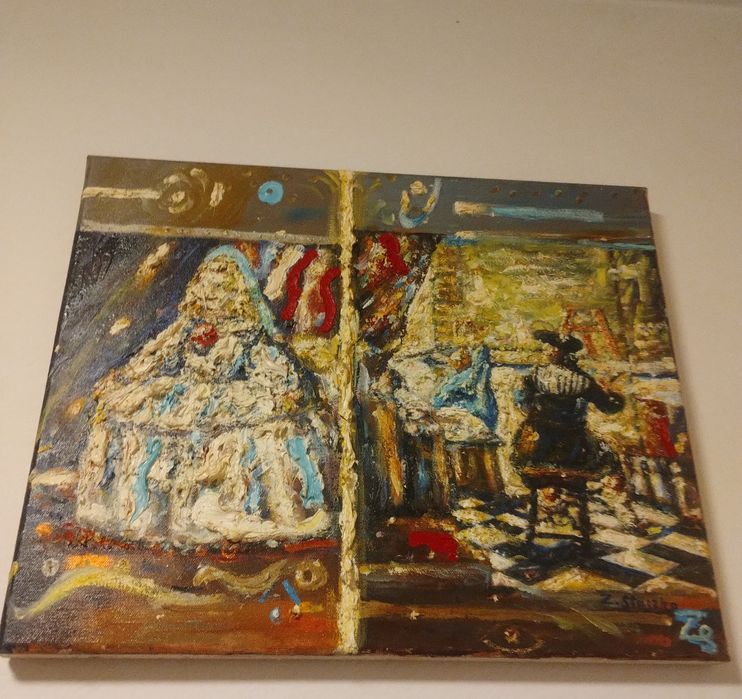 Zbigniew STASZKO - "Dawni malarze" | Olej na płótnie 2016r. | Duża fak