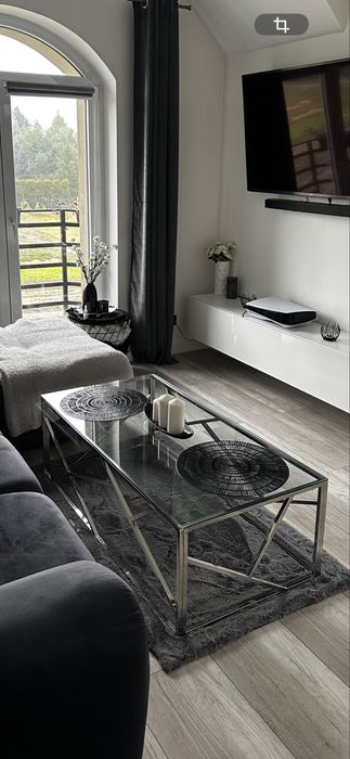 Stolik kawowy szklany glamur