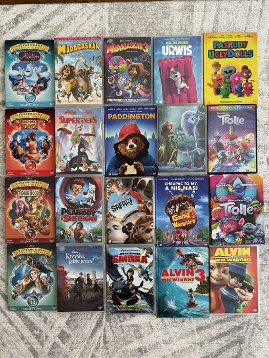 Filmy animowane na DVD kultowe - 20 szt