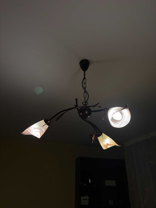 Lampa sufitowa kwiaty i liście 3-punktowa