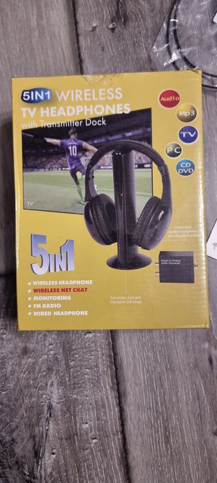 Zestaw słuchawkowy do telewizora bezprzewodowe z nadajnikiem
