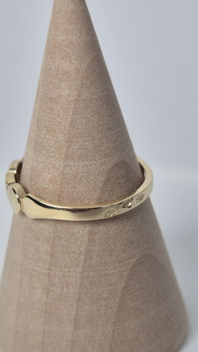 Nowy złoty pierścionek obrączka cyrkonie plaster miodu p.585