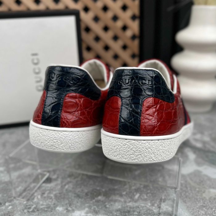 Gucci Ace Web Low Sneakers Чоловічі кросівки шкіра крокодила оригінал 43.5 EUR