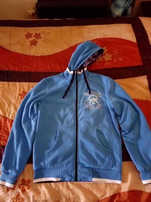 Casaco Azul Desportivo Dupla Face Impermiavel