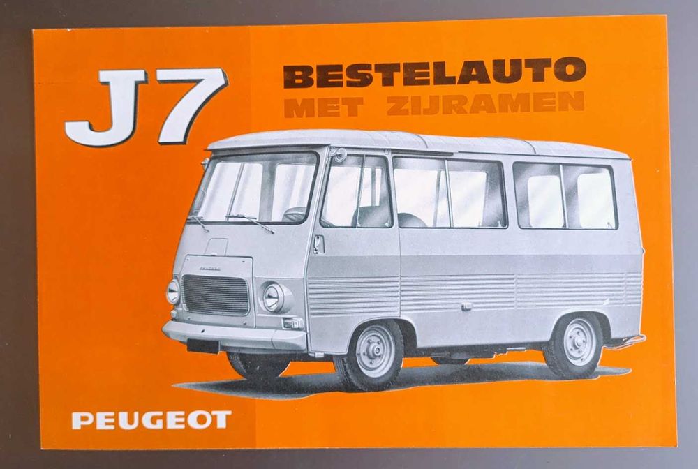 Poster folheto brochura 1965 coleção publicidade Peugeot J7 Pick Up