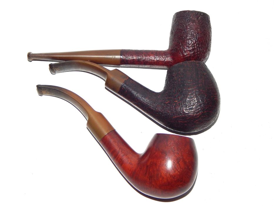 3 fajki tradycyjne STANWELL,  BLOCK Merschaumlined, MAXIM pianka