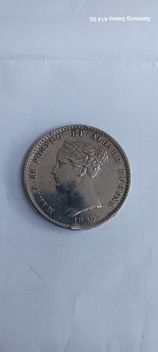 Moeda de prata de 1.000 réis D. Maria ll. 1838