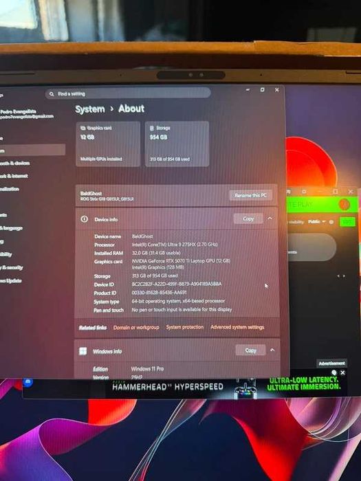 Asus G815LR-S9046 5070Ti - 32GB - 1TB - Garantia até 2028