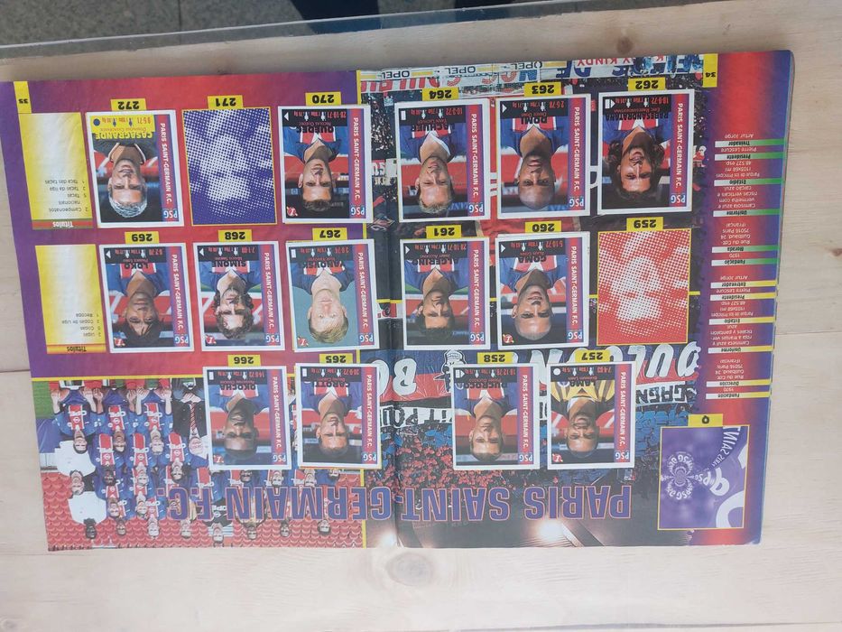 Caderneta antiga equipos de europa 1999