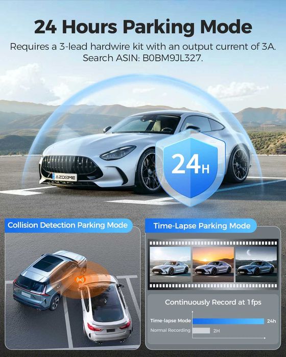 Дзеркало-відеореєстратор 4k + задня камера AZDOME PG17 WiFi GPS 12"