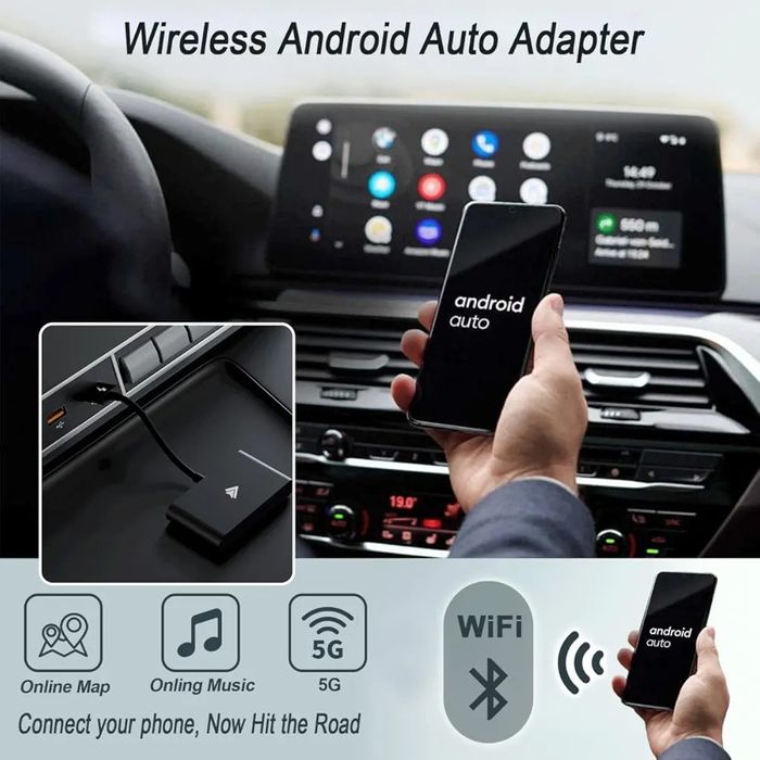 Geweo Bezprzewodowy Adapter Android Auto, Aktualizacja 2023,