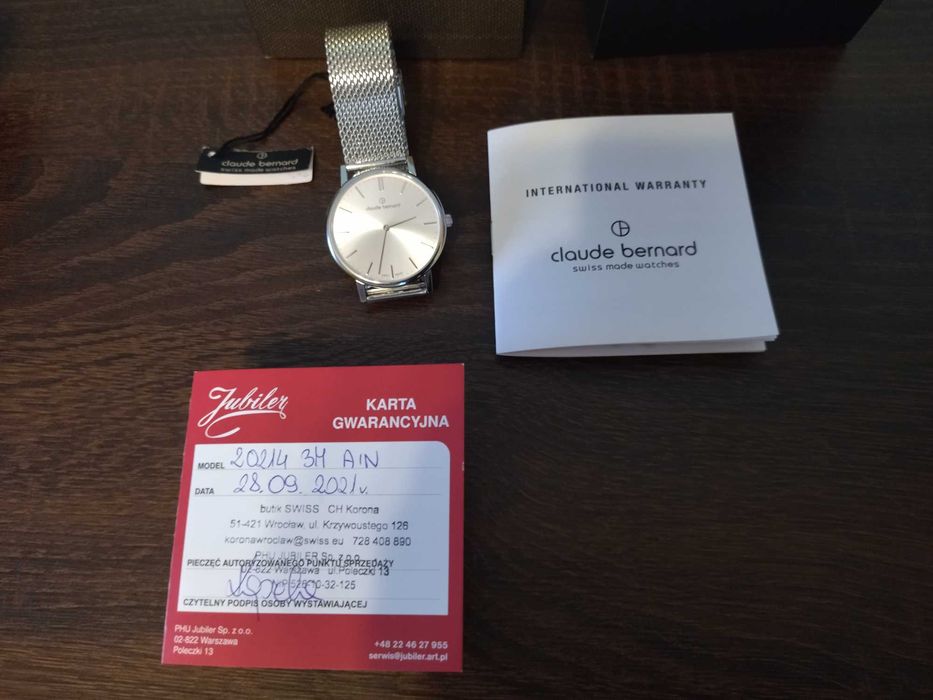 Zegarek CLAUDE BERNARD Slim Line 20214 3M AIN Swiss made watches