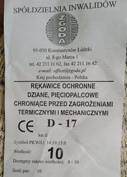 Rękawice Zimowe Ochronne Męskie NOWE