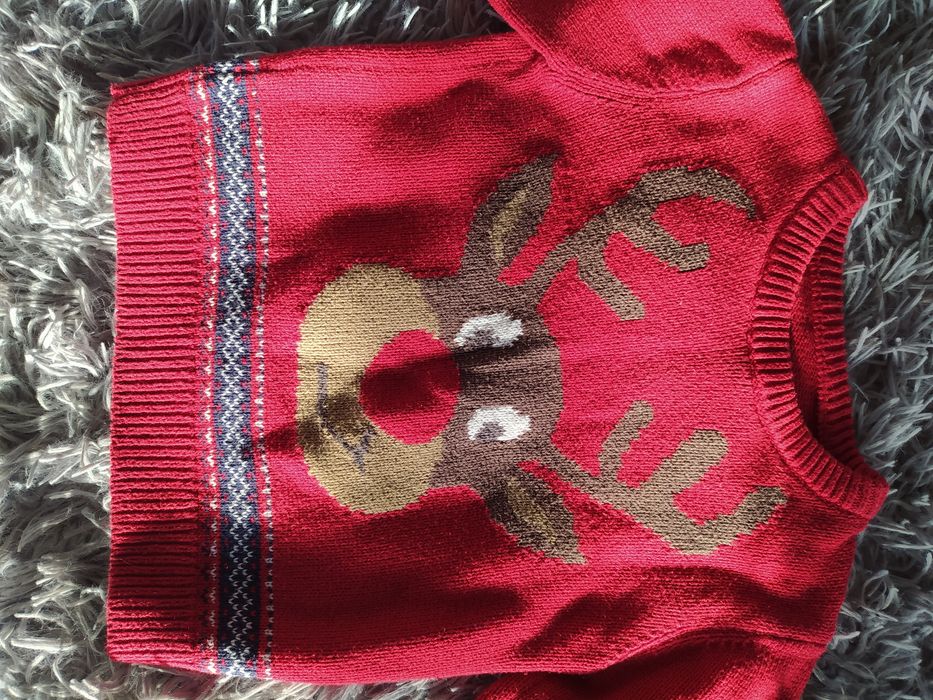 Дитячий светрик з оленем на 2-3 рочки, різдвяна, новорічна