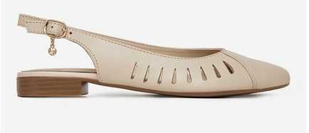 skorzane bezowe baleriny lasocki 40