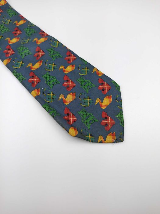 Angelo Marino włoski zielony jedwabny krawat w kaczki mpi19