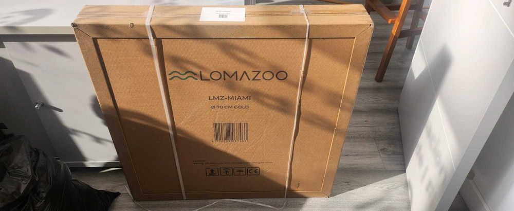 NOVO Espelho casa de banho com iluminação LED 70 cm dourado, redondo, anti-embaciamento, 3 cores reguláveis - LOMAZOO Miami
