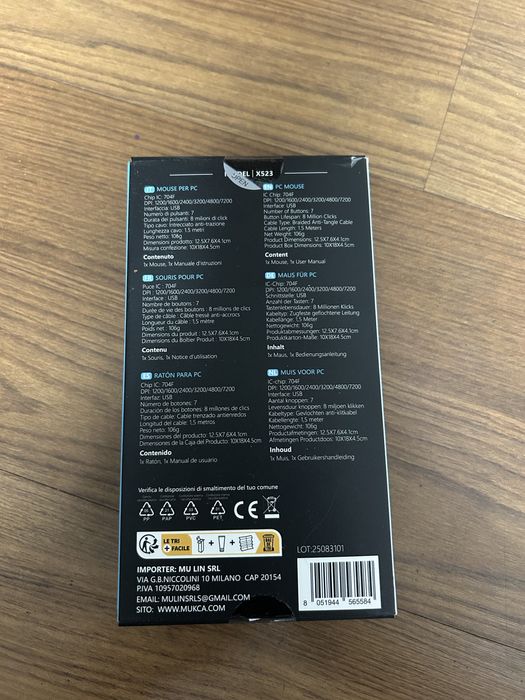 mysz mechaniczna WESDAR RGB (przewodowa)