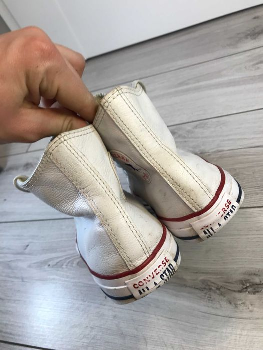 Buty Converse All Star białe skórzane wysokie rozn, 40