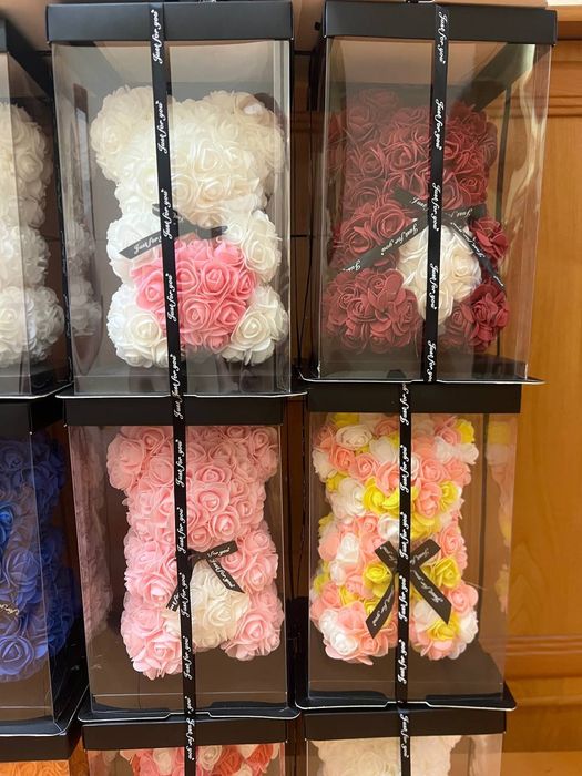 Ведмедик з 3D троянд.Подарунок дівчині на Новий Рік/День Народження