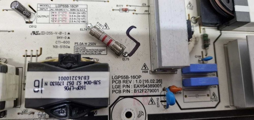 Fonte de alimentação para tv LG OLED55B6V