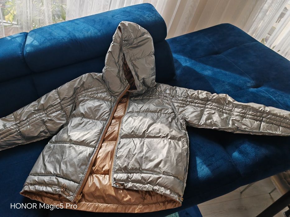 Kurtka dwustronna srebrno-szampańska