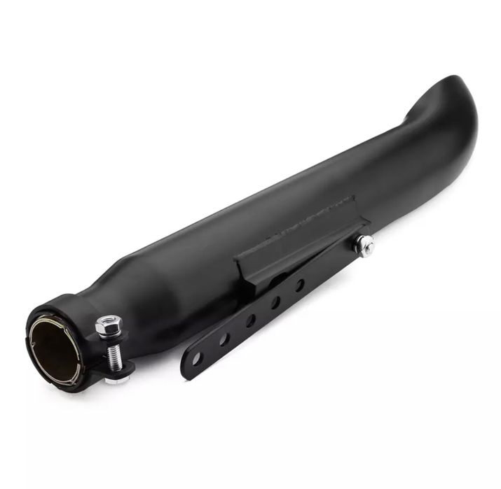 Ponteira escape universal bobber chopper 52,5 cm - preto cromado