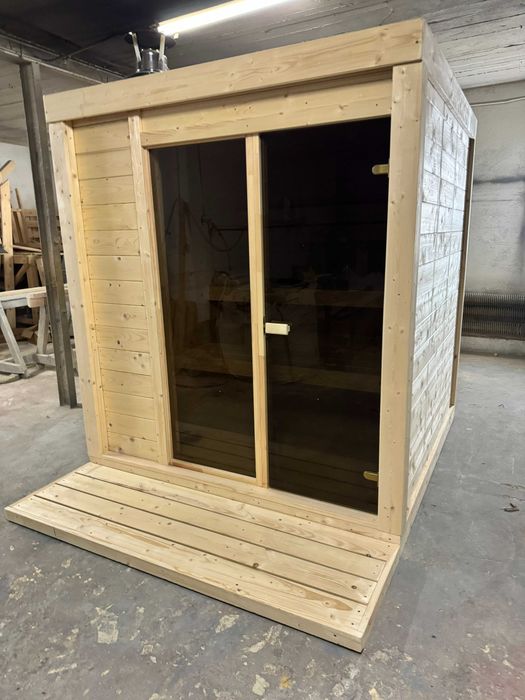 SAUNA OGRODOWA , piec na drewno , model S 3-5 osób montaż cały kraj