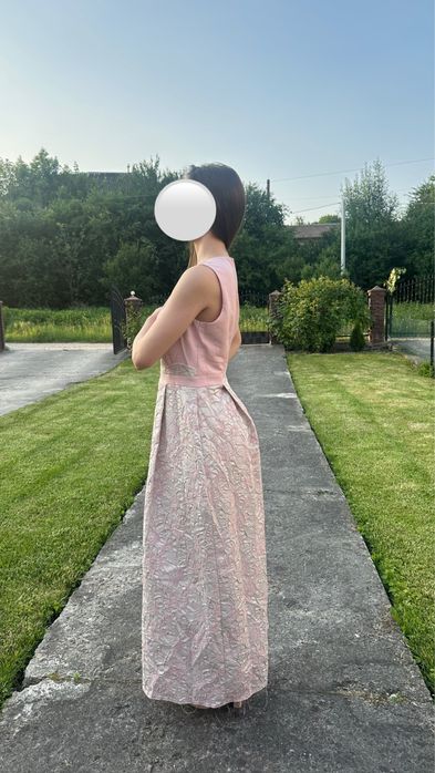 Рожева комбінована сукня