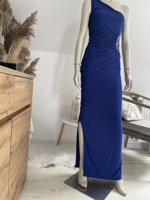 Piękna sukienka chabrowa ciemnoniebieska rozmiar S/M