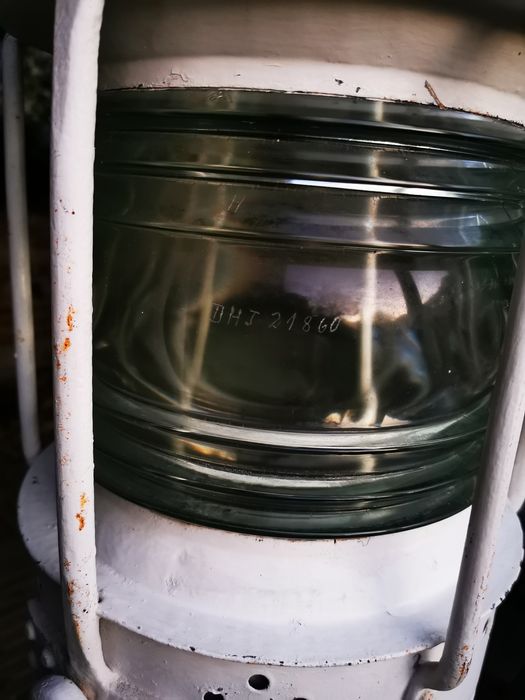 Stara lampa okrętowa nawigacyjna - WIELKA 75cm! 230V - loft