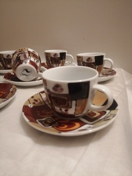 Filiżanki do Espresso talerzyki porcelana  6 szt NANA / komplet
