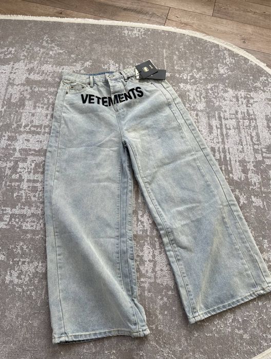Джинси Vetements Блакитні Широкі Джинсові Штани Оверсайз Ветеменс