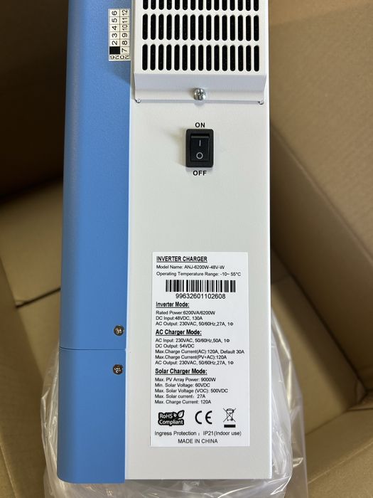 Наявність‼️‼️‼️Гібридний сонячний інвертор Anenji 6.2kW 48V Wi-Fi