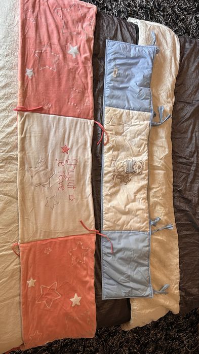 Proteções/tecidos, como novo, para grades da cama/berço