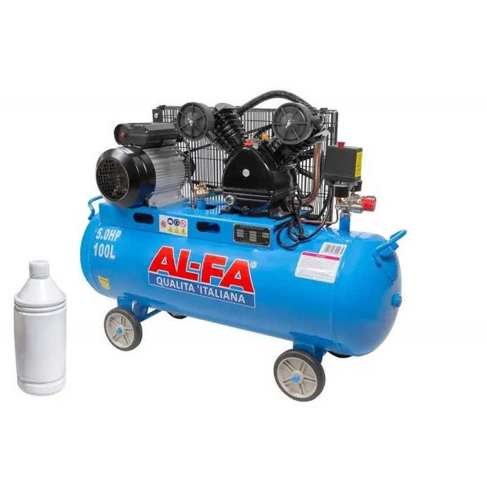 Компресор 100 л масляний 2 поршневий AL-FA ALC100-2
