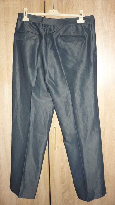 River Island- męskie eleganckie spodnie z lnem  r; 36