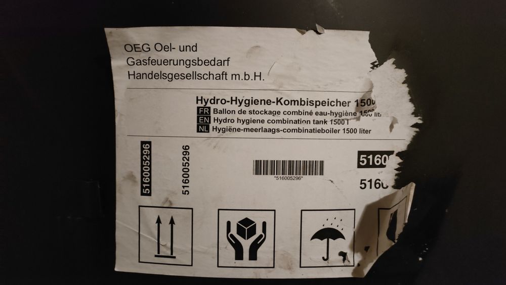 Bufor z trzema wężownicami, 1500 Litrów