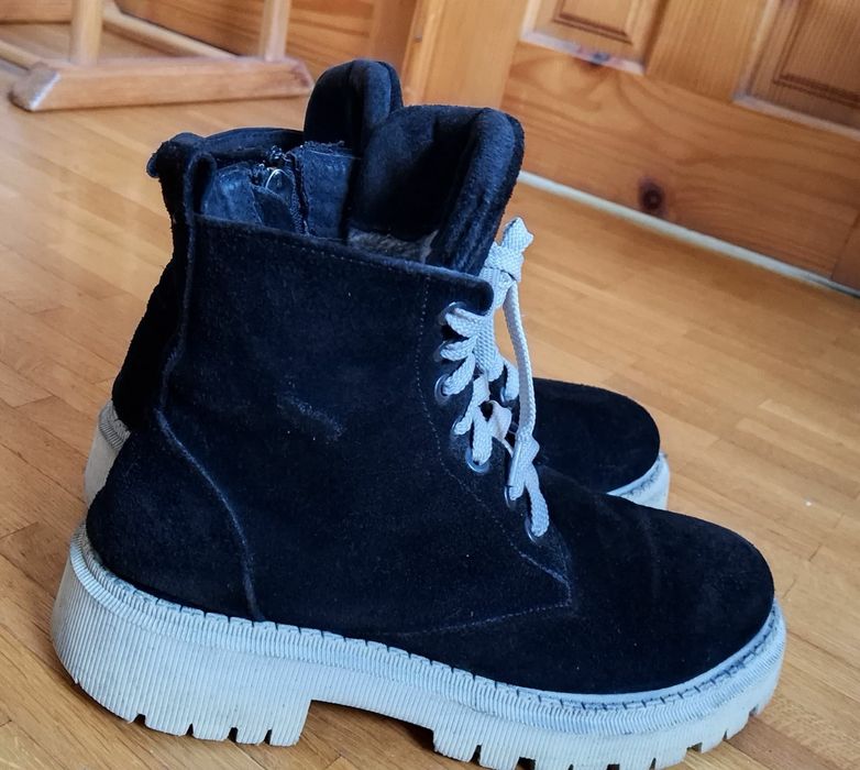 Зимові замшеві чоботи 39р стелька 25см