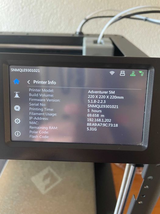 Impressora 3D Flashforge Adventurer 5M AD5M Apenas 5 Horas de Uso - Como Nova ideal para principiantes  AD5M 3D Printer High Speed Beginner-friendly