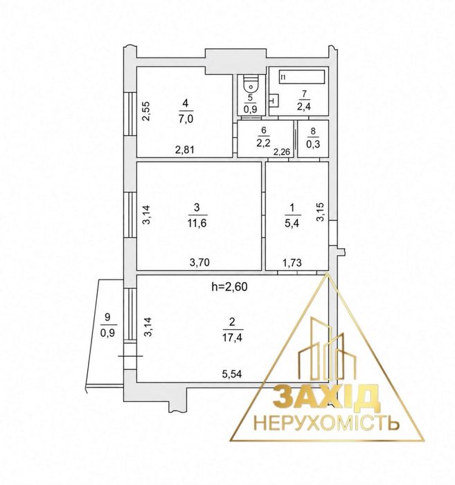 Продаж двокімнатної біля гімназії №21 , р-н ТЦ «Гостинець»