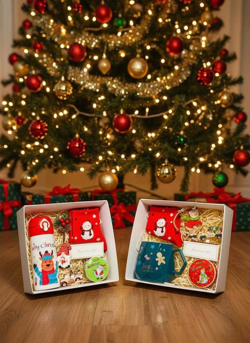 Різдвяний подарунковий бокс (новорічний набір) + гірлянда в ПОДАРУНОК!