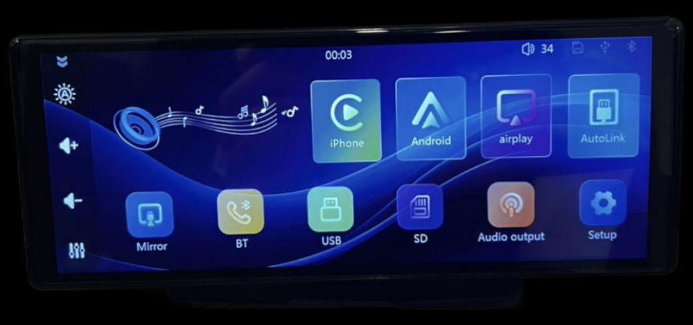 Автомагнітола CarPlay 26×10 см з Bluetooth для iPhone та Android, Andr