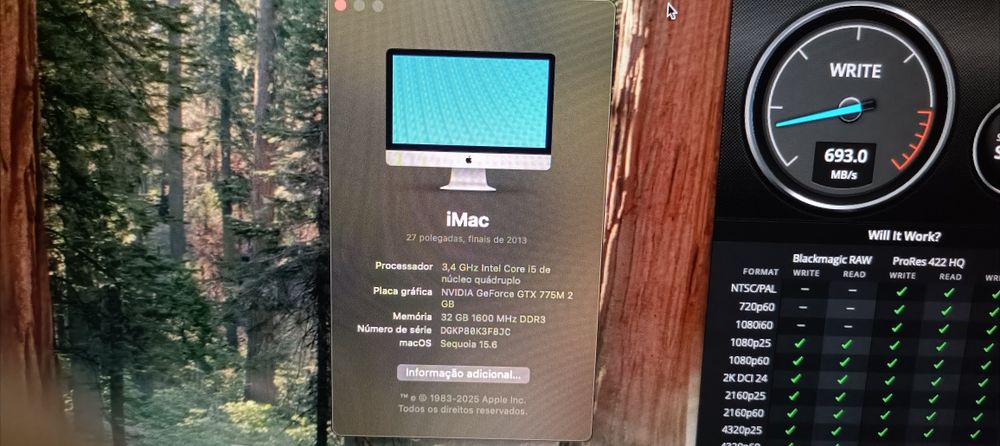 iMac 27 Apple — Quad Core / 32GB RAM / SSD 500 Gigas / macOS Sequoia