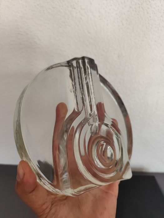 Walther glass wazon na jeden kwiatek vintage retro prl