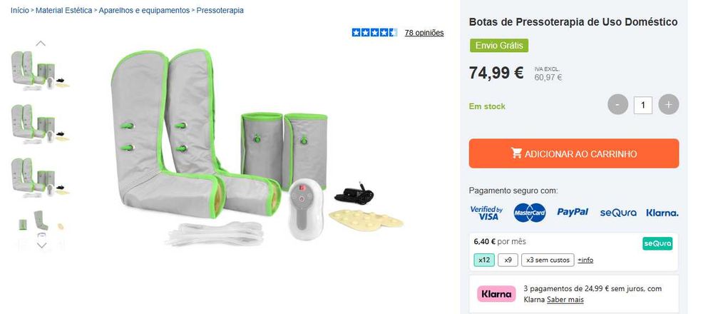 Massajador pernas Quirumed como novo