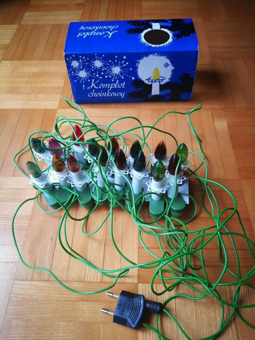 Oświetlenie na choinkę, lampki, świeczki PRL