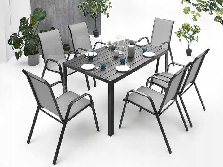 Meble do Ogrodu Kompozyt Deska Stół Tarasowy Stolik POLYWOOD 150 Metal