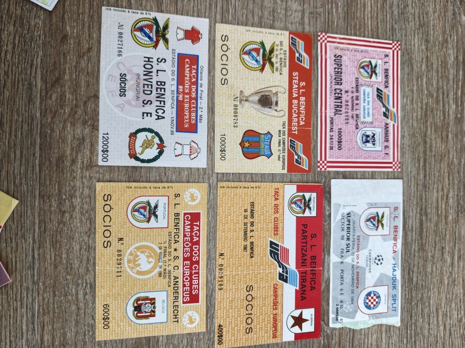 Bilhetes futebol Benfica , Belenenses vintage